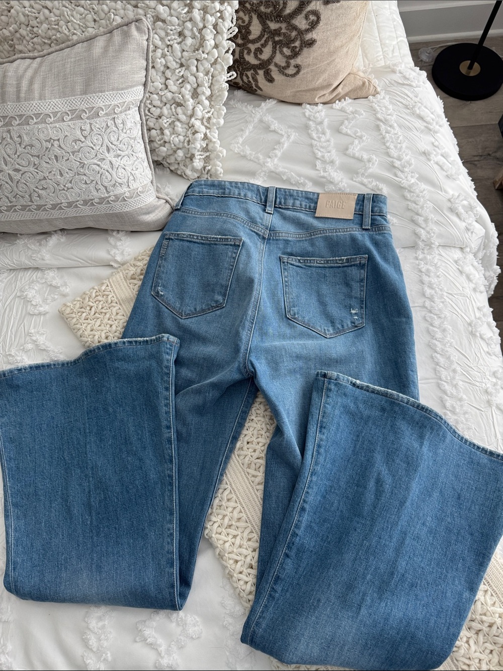 PAIGE Light Blue Wide-Leg Flare Jeans - Picture 5 of 5